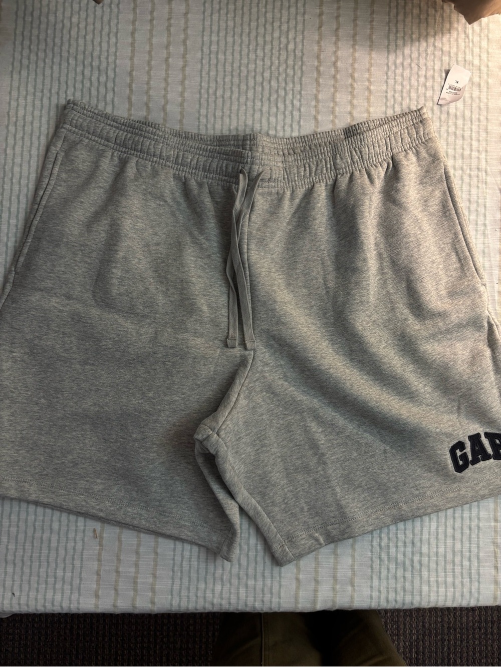 GAP Gray Fleece Athletic Shorts with Drawstring